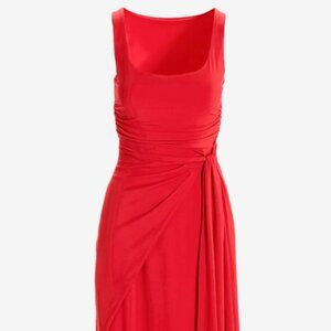 Scoop Neck Side Tie Maxi - Red